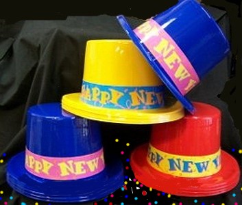 Happy NEW Year Assorted Color Top Hats     .875
